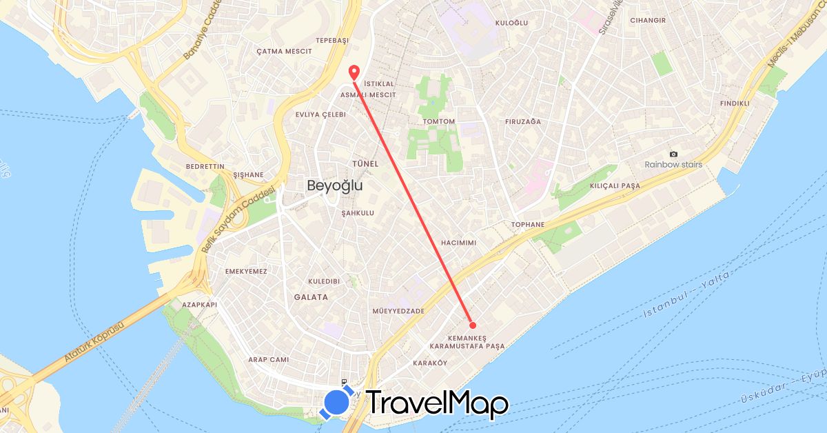 TravelMap itinerary: driving, hiking in Turkey (Asia)